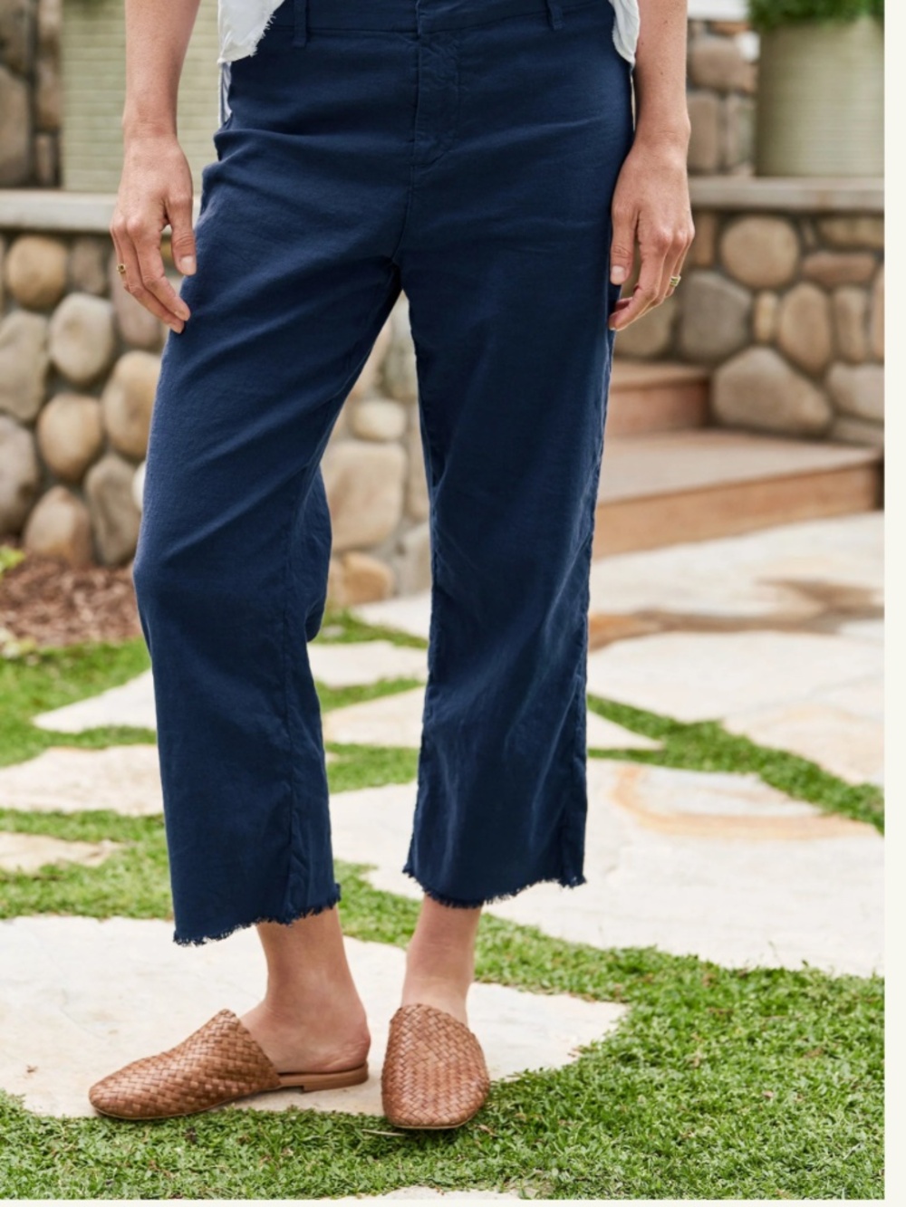 Frank & Eileen Kinsale Linen Pants Navy Size 2 NEW